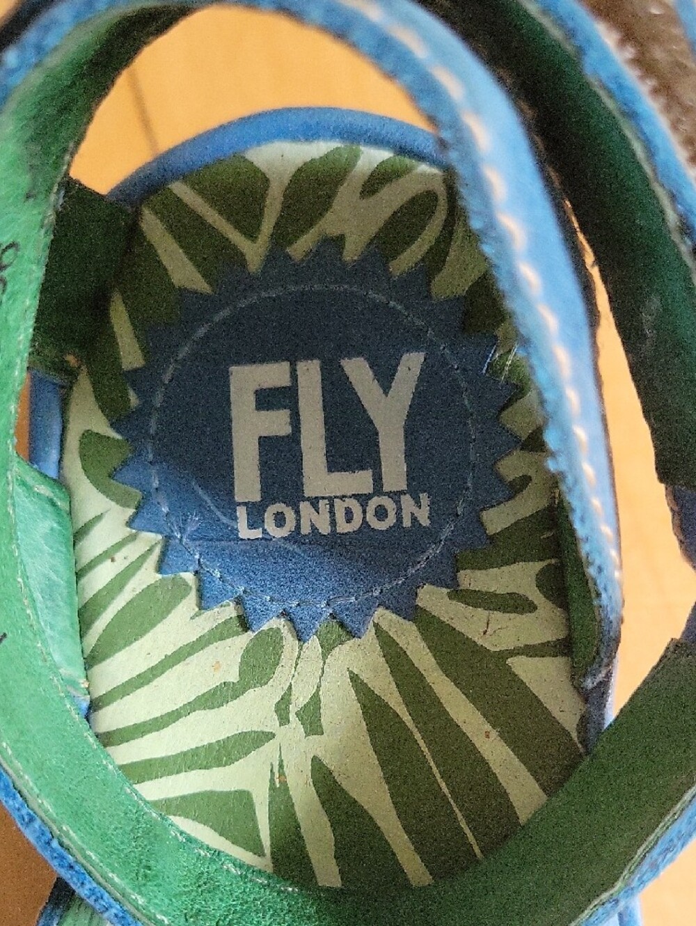 Fly London Blue Wrap Strap Wedge Sandals - 36 - Picture 2 of 9